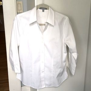 Fox Croft white no iron blouse, 3/4 sleeves